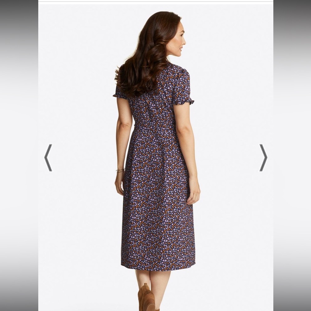 12 EUC 14 large xl Draper James Miranda wrap midi dress in  ditsy floral purple - Picture 4 of 6